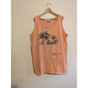 Vintage surf pink tank top 100% cotton one size